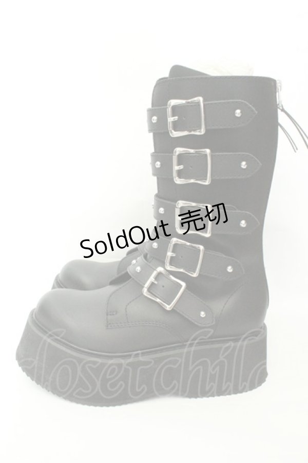 画像3: HYSTERIC GLAMOUR / プラットフォームバックルブーツ 25cm ブラック O-26-02-19-084-PU-SH-IG-ZT0220B (3)