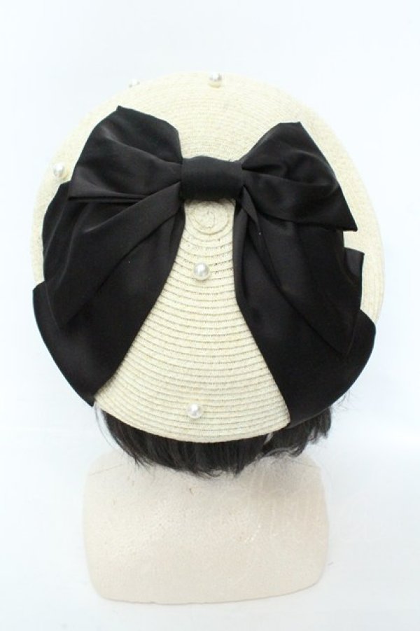 画像1: axes femme kawaii / リボンサマーベレー  ナチュラル×クロ O-26-02-19-085-AX-AC-IG-ZT0220C (1)