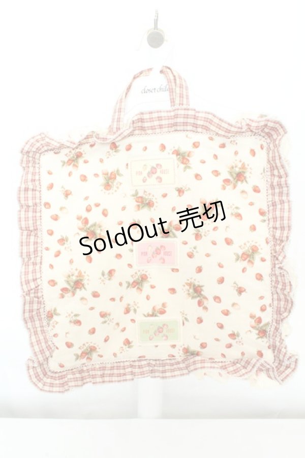 画像1: PINK HOUSE / いちごパッチワークトートバッグ  生成り×アカ O-26-02-19-010-LO-BG-IG-OS (1)