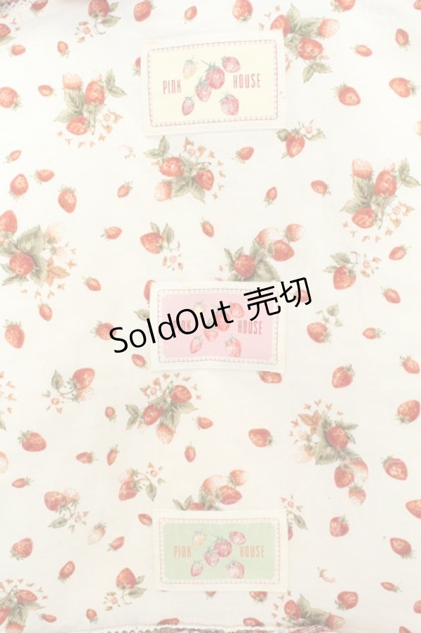 画像2: PINK HOUSE / いちごパッチワークトートバッグ  生成り×アカ O-26-02-19-010-LO-BG-IG-OS (2)