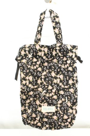 画像: PINK HOUSE / ローズ柄巾着ミニバッグ  クロ O-26-02-19-015-LO-BG-IG-OS