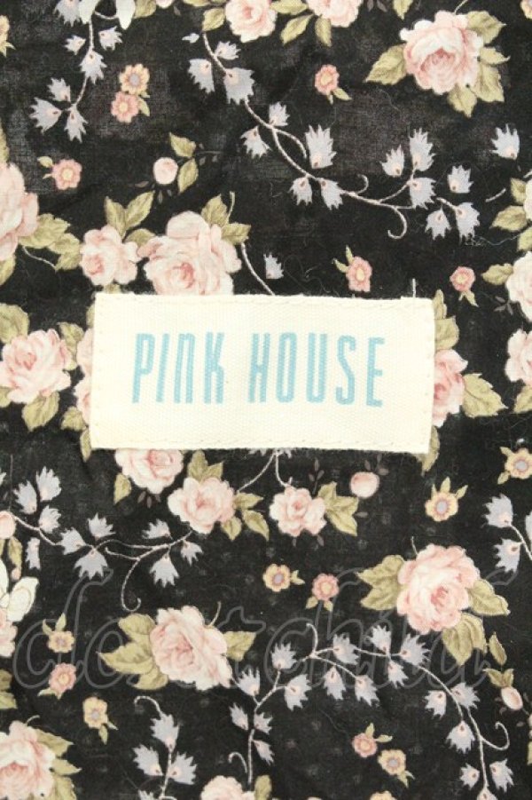 画像2: PINK HOUSE / ローズ柄巾着ミニバッグ  クロ O-26-02-19-015-LO-BG-IG-OS (2)