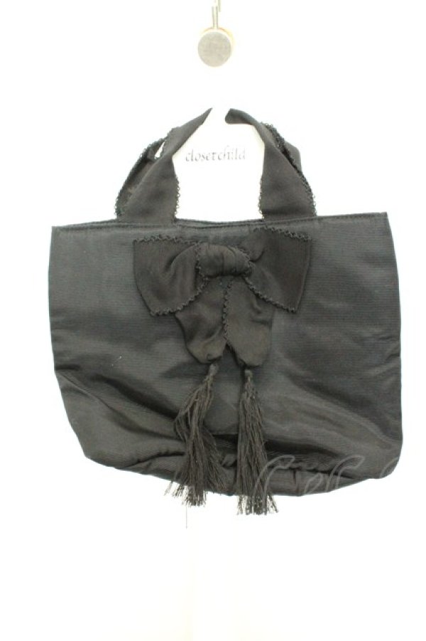 画像1: KANEKO ISAO / グログランリボンミニバッグ  クロ O-26-02-19-003-EL-BG-IG-OS (1)