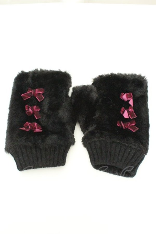 画像1: axes femme / ファーグローブ  クロ O-26-02-19-030-AX-ZA-IG-OS (1)