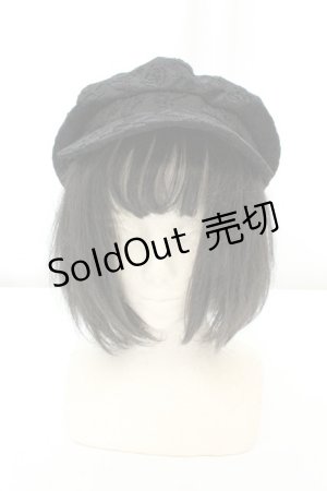 画像: axes femme POETIQUE / プレート付きレースキャスケット 57.5cm クロ O-26-02-19-032-AX-AC-IG-OS