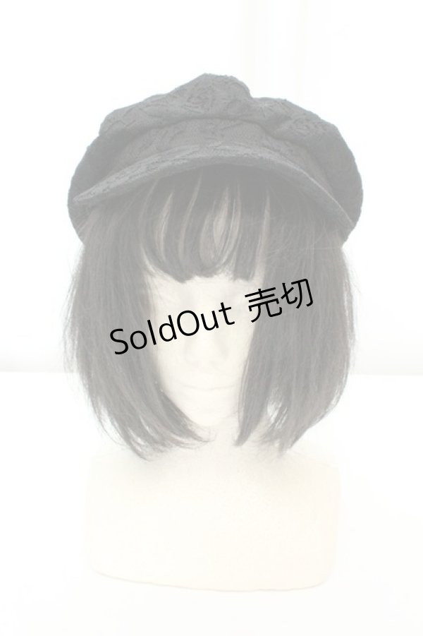 画像1: axes femme POETIQUE / プレート付きレースキャスケット 57.5cm クロ O-26-02-19-032-AX-AC-IG-OS (1)