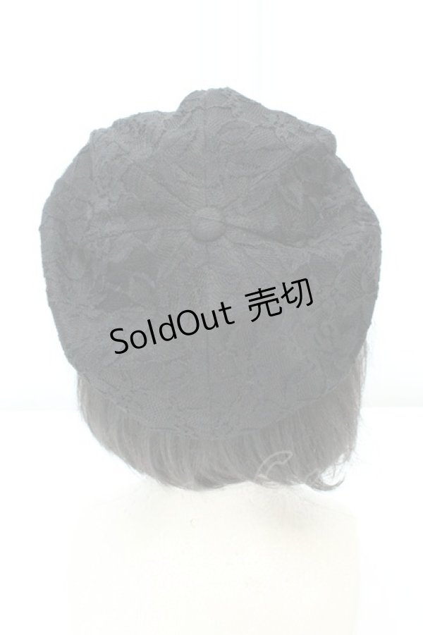 画像3: axes femme POETIQUE / プレート付きレースキャスケット 57.5cm クロ O-26-02-19-032-AX-AC-IG-OS (3)