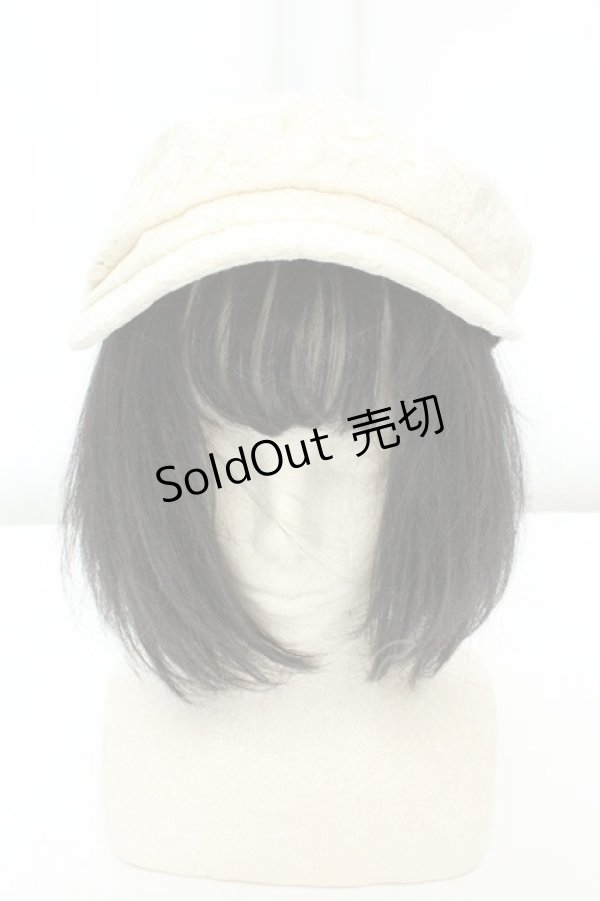 画像1: axes femme POETIQUE / プレート付きレースキャスケット 57.5cm アイボリー O-26-02-19-033-AX-AC-IG-OS (1)