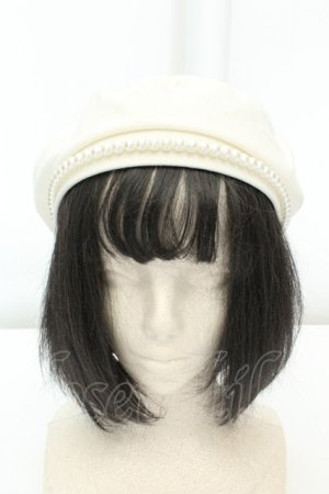 画像: axes femme POETIQUE / パールデザインベレー帽  アイボリー O-26-02-19-034-AX-SK-IG-OS