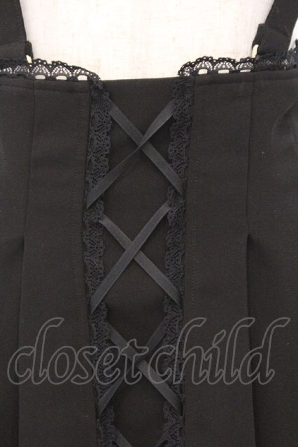 画像2: Rojita / サス付きフロントレースアップスカート  クロ O-26-02-21-003-LO-SK-IG-OS (2)