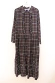 画像1: Jane Marple Dans Le Salon / キュプラコットンタータンチェックフロントフリルドレス M パープル O-26-02-21-022-JM-OP-IG-OS (1)