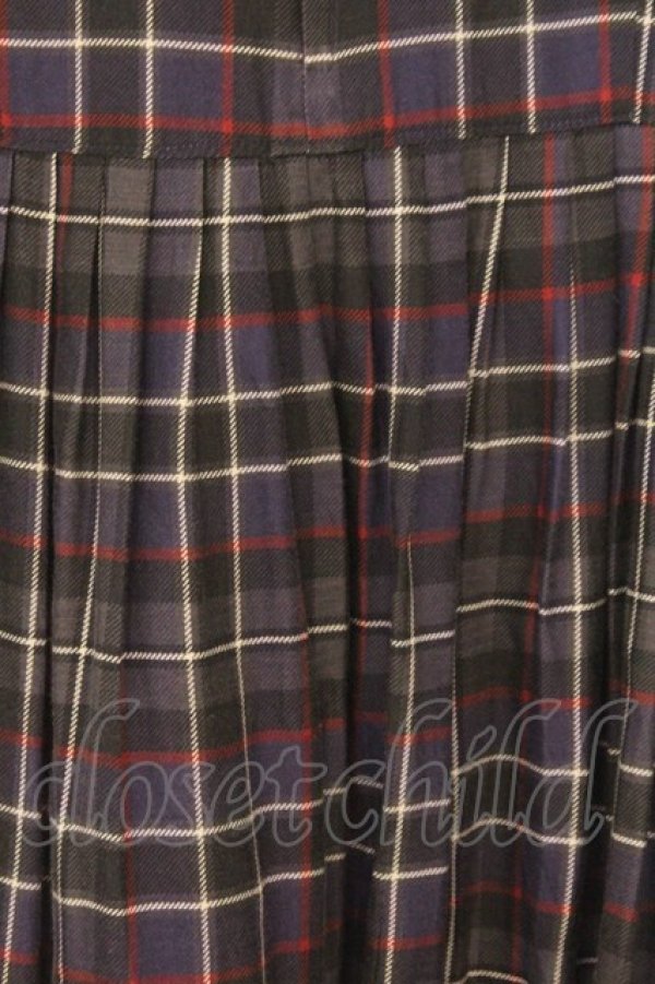 画像4: Jane Marple Dans Le Salon / キュプラコットンタータンチェックフロントフリルドレス M パープル O-26-02-21-022-JM-OP-IG-OS (4)