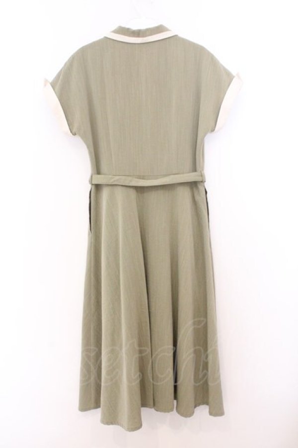 画像3: an another angelus / 配色パイピングショールカラーワンピース  グリーン O-26-02-21-024-CA-OP-IG-OS (3)