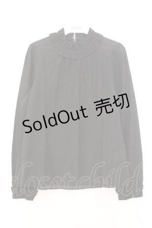 画像: franche lippee black / フリルスタンドカラーブラウス  クロ O-26-02-21-025-LO-BL-IG-OS