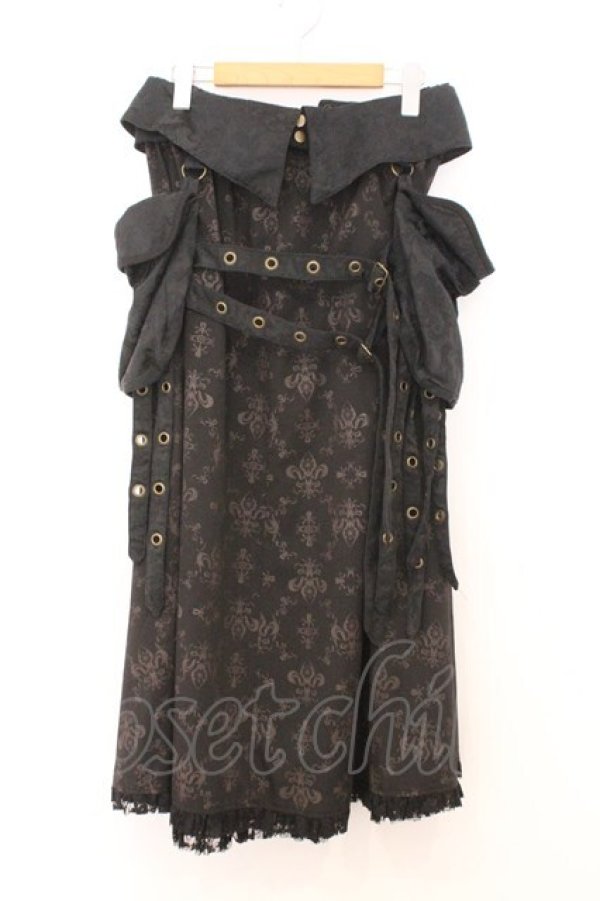 画像1: STEAM / ジャガードポーチロングスカート  ブラック O-26-02-21-030-HN-SK-IG-OS (1)