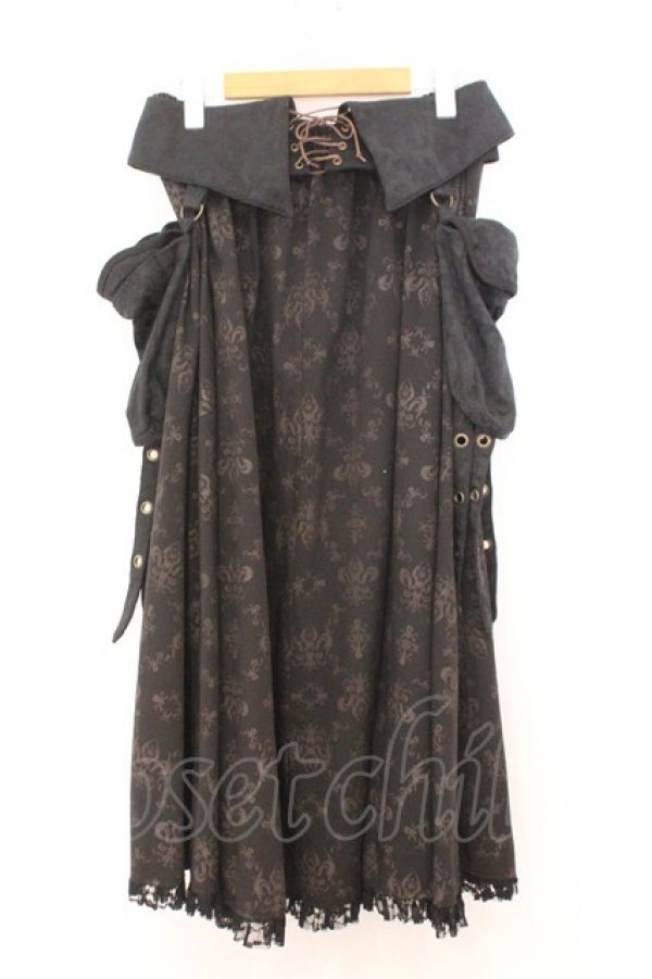 画像5: STEAM / ジャガードポーチロングスカート  ブラック O-26-02-21-030-HN-SK-IG-OS (5)