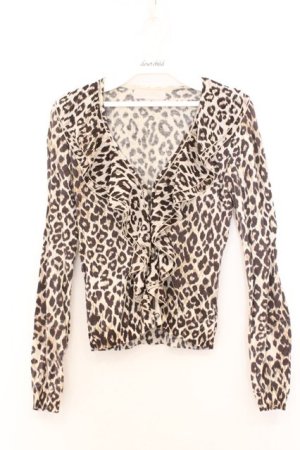 画像: JESUS DIAMANTE / ラッフルフリルカーディガン  チョコヒョウ柄 O-26-02-21-035-JE-TO-IG-OS