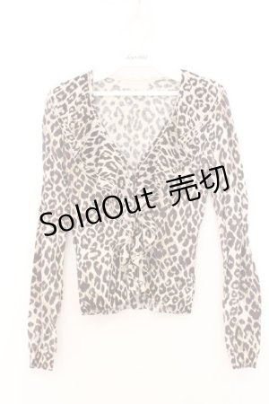 画像: JESUS DIAMANTE / ラッフルフリルカーディガン  チョコヒョウ柄 O-26-02-21-035-JE-TO-IG-OS