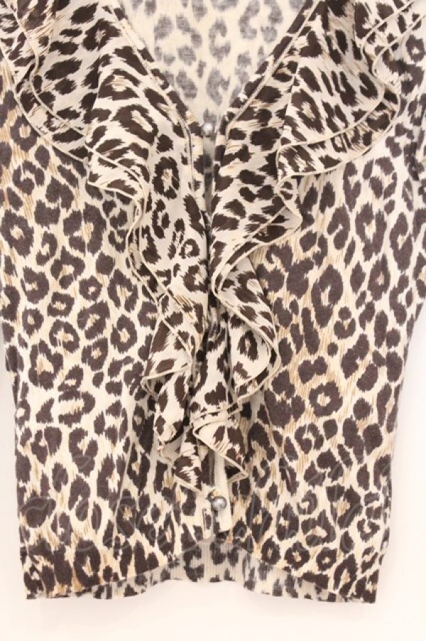 画像2: JESUS DIAMANTE / ラッフルフリルカーディガン  チョコヒョウ柄 O-26-02-21-035-JE-TO-IG-OS (2)