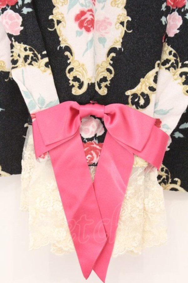 画像2: JESUS DIAMANTE / アントワーヌストール  オーナメント柄クロ O-26-02-21-037-JE-ZA-IG-OS (2)