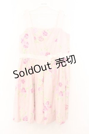 画像: JESUS DIAMANTE / マドモアゼル・フローラルワンピース 42 新ぼかし薔薇柄 ピンク(オーガンジーなし) O-26-02-21-039-JE-OP-IG-OS