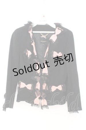 画像: JESUS DIAMANTE / リボンジャケット 38 クロ×ピンク O-26-02-21-048-JE-JA-IG-OS