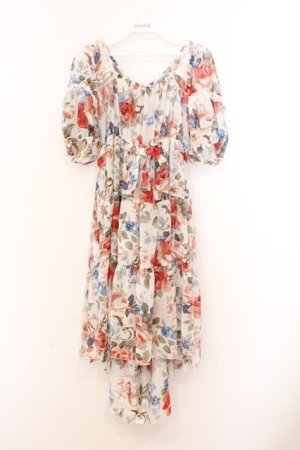 画像: JESUS DIAMANTE / 新マリネットワンピース 40 新トリアノン柄 オフシロ O-26-02-21-053-JE-OP-IG-OS