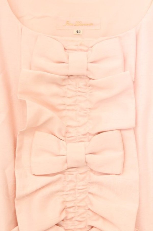 画像2: JESUS DIAMANTE / BIGフリルリボンワンピース　 42 ピンクシャンタン O-26-02-21-054-JE-OP-IG-OS (2)