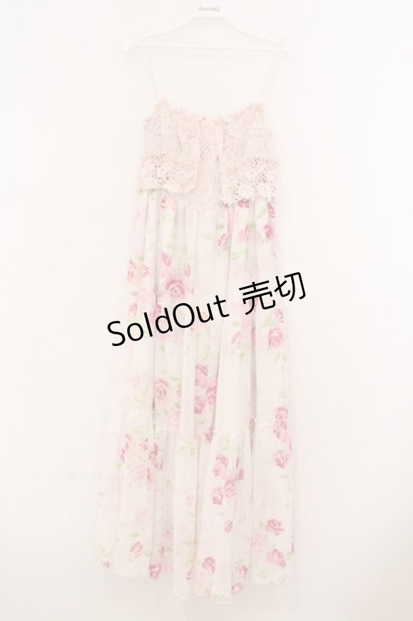 画像1: JESUS DIAMANTE / レーシーカリブマキシ  ぼかし薔薇 O-26-02-21-057-JE-OP-IG-OS (1)