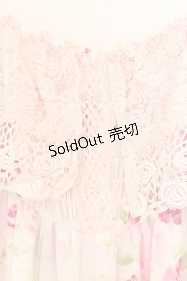 画像2: JESUS DIAMANTE / レーシーカリブマキシ  ぼかし薔薇 O-26-02-21-057-JE-OP-IG-OS (2)