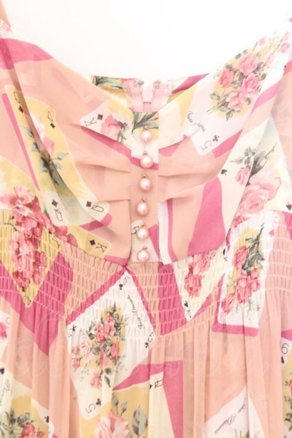 画像2: JESUS DIAMANTE / カリブマキシワンピ 38 トランプ薔薇 O-26-02-21-058-JE-OP-IG-OS (2)