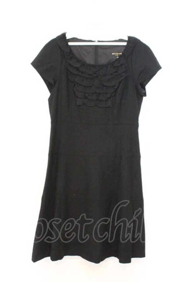 画像1: JESUS DIAMANTE / ミシュランディナーワンピース 42 無地クロ O-26-02-21-060-JE-OP-IG-OS (1)