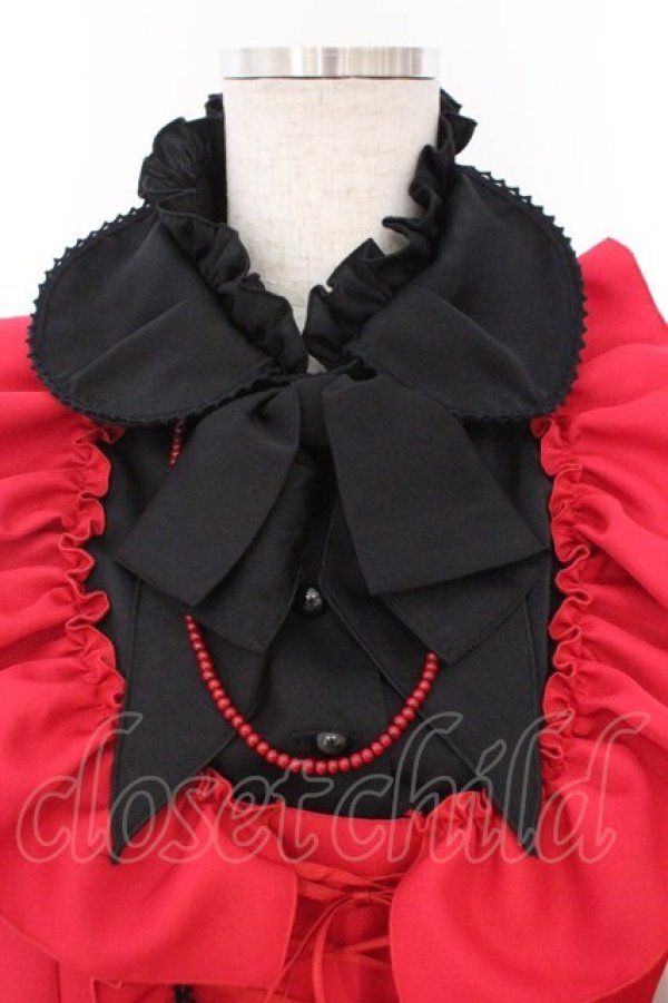 画像2: MARBLE / アリス風編み上げドレスワンピース  レッド×ブラック O-26-02-21-007-GO-OP-IG-OS (2)