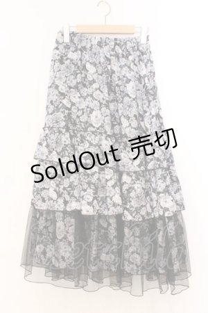 画像: axes femme / フルールPTティアードスカート  クロ O-26-02-21-062-AX-SK-IG-OS