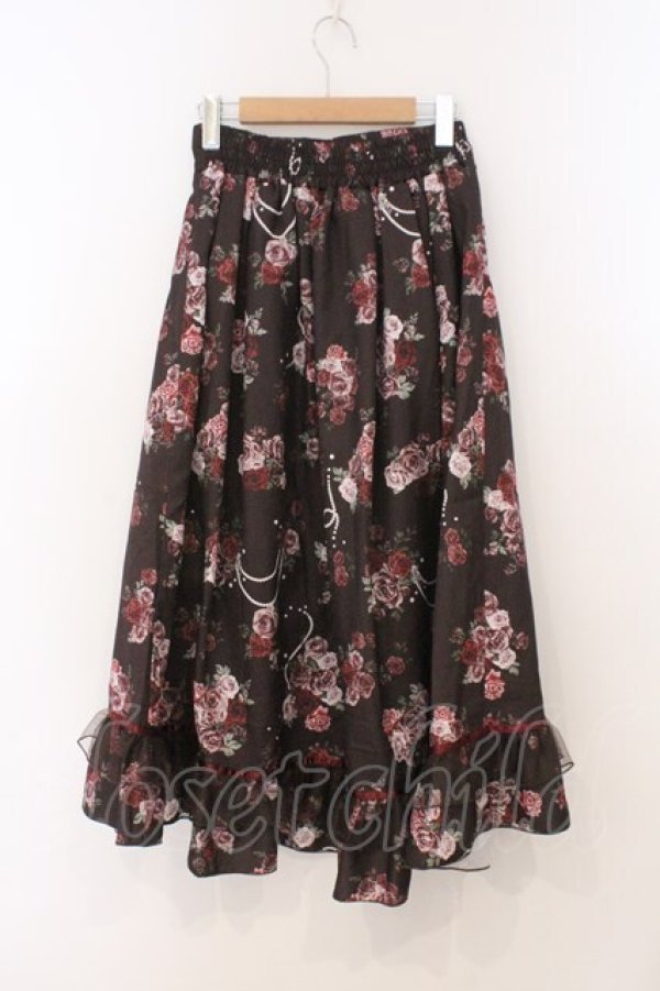 画像3: axes femme / ローズ・オン・フルールスカート F ワイン O-26-02-21-063-AX-SK-IG-OS (3)