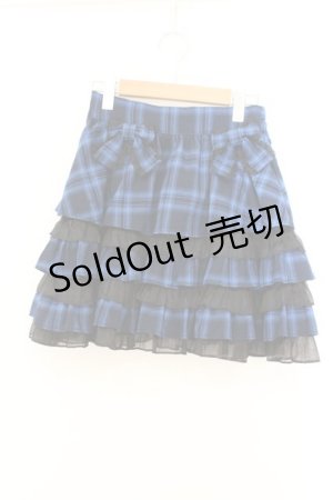 画像: Jamie エーエヌケー / チェックティアードスカート  ブルー×クロ O-26-02-21-064-LO-TO-IG-OS