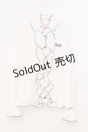 画像: MA MAXICIMAM / フリルパーカー  シロ×クロ O-26-02-21-066-0-TO-IG-OS