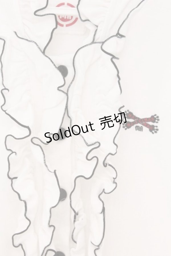 画像2: MA MAXICIMAM / フリルパーカー  シロ×クロ O-26-02-21-066-0-TO-IG-OS (2)