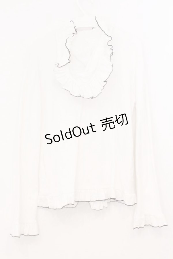 画像3: MA MAXICIMAM / フリルパーカー  シロ×クロ O-26-02-21-066-0-TO-IG-OS (3)