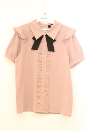 画像: Rojita / 飾りリボン付5分袖ブラウス F ピンク O-26-02-21-067-LO-BL-IG-OS