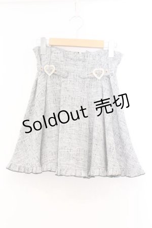 画像: Rojita / ハートビジューバックルスカート  グレーツイード風 O-26-02-21-069-LO-SK-IG-OS