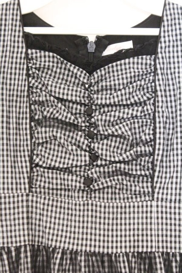 画像2: evelyn / ふわっとギャザーロングワンピース  クロ×シロ O-26-02-21-070-LO-OP-IG-OS (2)