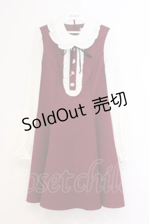 画像: Ank Rouge / 配色フレアーワンピース  ワイン×オフシロ O-26-02-21-073-CA-OP-IG-OS