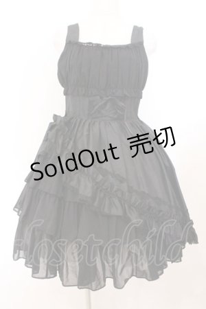 画像: ALICE and the PIRATES / ギャザーシフォンジャンパースカート  クロ O-26-02-21-008-PA-OP-IG-OS