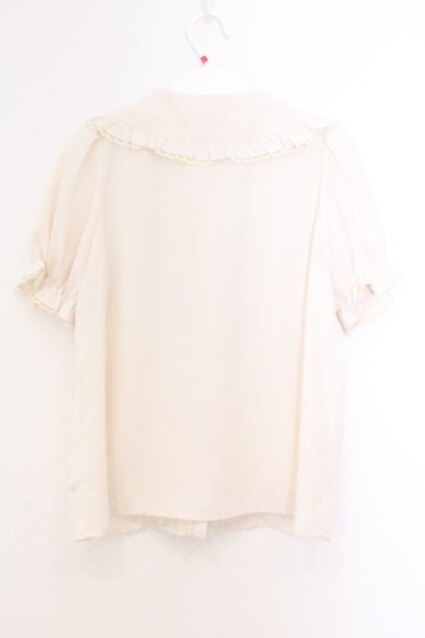 画像4: Honey Cinnamon / フリルネクタイブラウス  アイボリー×ブラウン O-26-02-21-074-LO-BL-IG-OS (4)