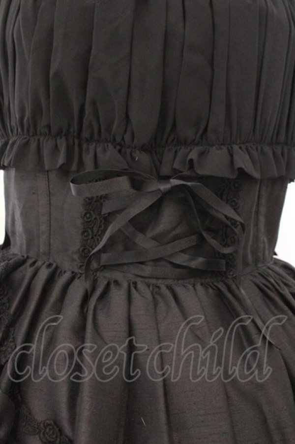 画像2: ALICE and the PIRATES / ギャザーシフォンジャンパースカート  クロ O-26-02-21-008-PA-OP-IG-OS (2)