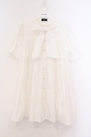 画像: evelyn / ボリュームティアードミニワンピース  シロ O-26-02-21-080-LO-OP-IG-OS