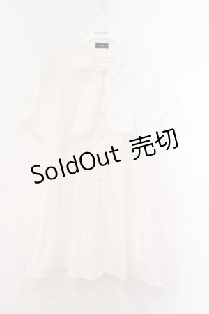 画像: evelyn / ボリュームティアードミニワンピース  シロ O-26-02-21-080-LO-OP-IG-OS