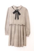 画像1: Rojita / チェックカラーリボンワンピース  ブラウン O-26-02-21-084-LO-OP-IG-OS (1)
