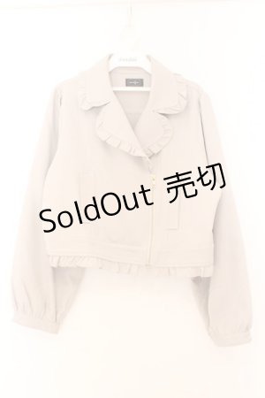 画像: evelyn / フリルライダースジャケット  ベージュ O-26-02-21-085-LO-JA-IG-OS